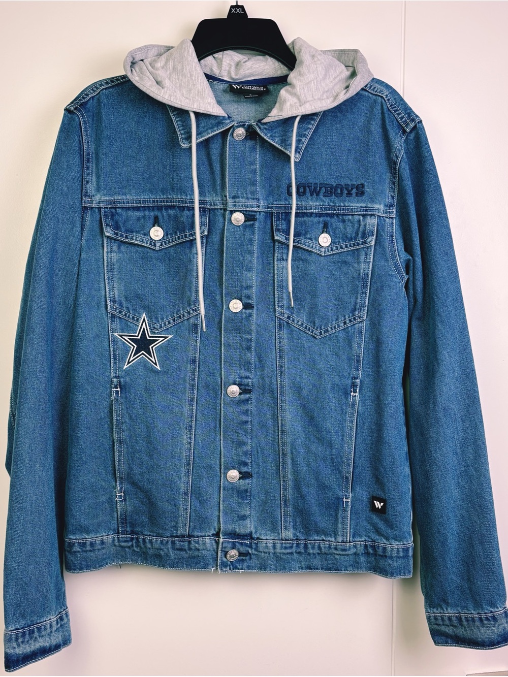 Dallas Cowboys The Wild Collective Denim Hooded Jacket Mens Small NFL